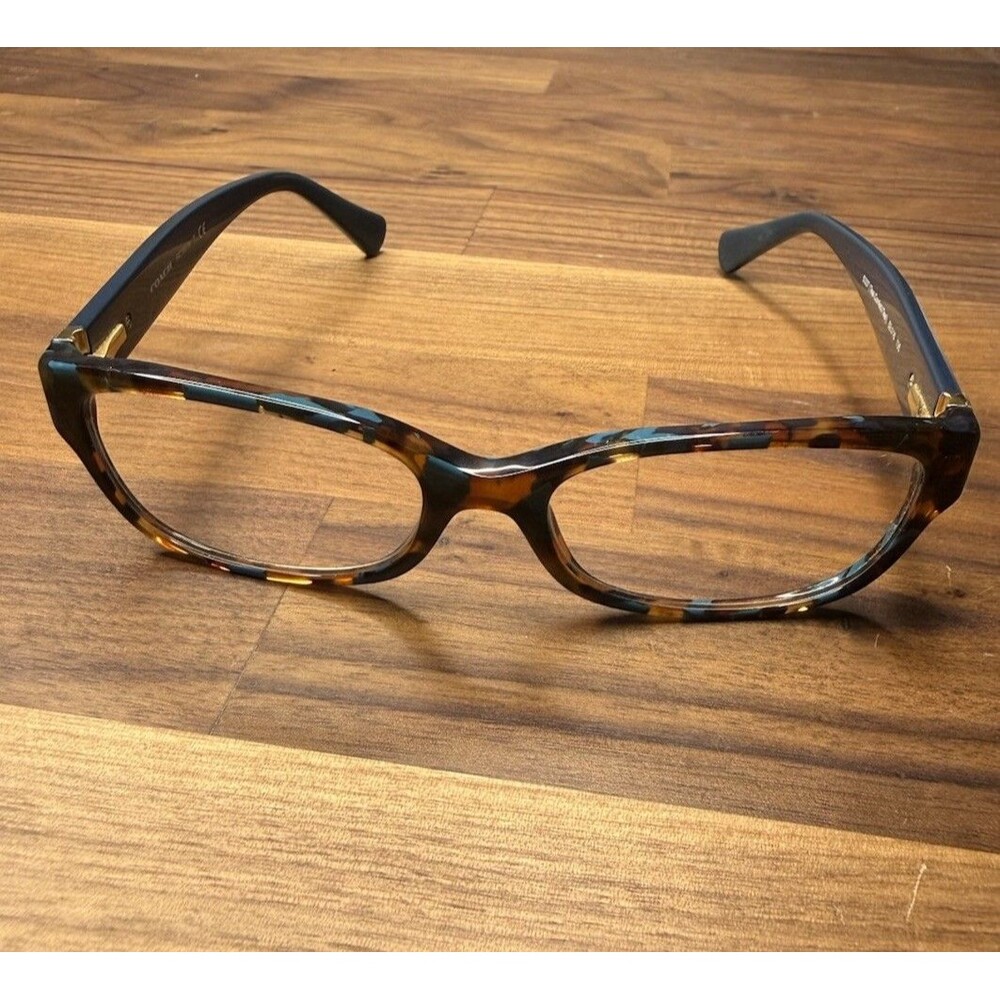 Coach HC 6078 5337 Teal Confetti Tortoise Shell Eyeglass Frames Only 52-16-135